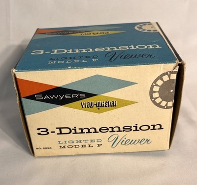 Vtg Sawyer s View-Master Model F Lighted 3D Viewer Brown Bakelite Boxed PARTS