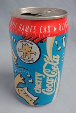 Vintage UK 1992 Cherry Coke Coca Cola Olympic Games Limited Edition Swimming Can