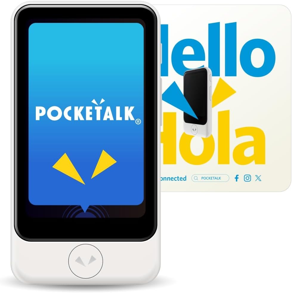 POCKETALK S2 Plus AI Translator 90+ Languages Global eSIM 2 Years White Japan