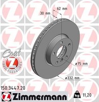 2X Zimmermann Bremsscheibe Coat Z 150.3447.20 FüR BMW F16 X6 F15 X5 E70 E71 F86