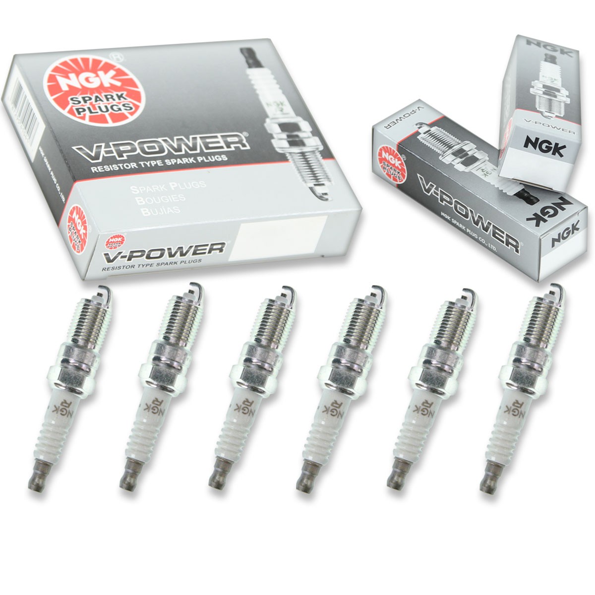 6 pcs NGK V-Power Spark Plugs for 1989-2005 Buick Century 3.3L 3.1L V6 - df