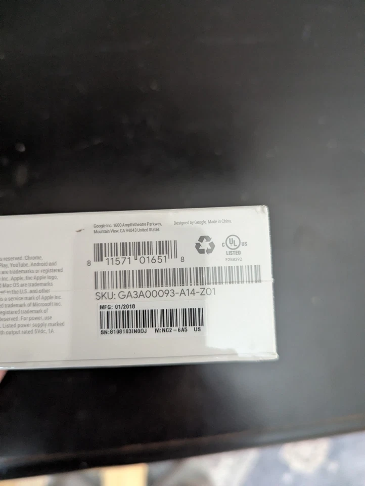 Google Chromecast 2nd Generation HD Media Streamer GA3A00093-A14-Z01 Brand New - Image 2 of 2