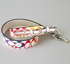 Coach CJ952 Replacement Strap Rainbow Leather White Canvas Crossbody Handbag