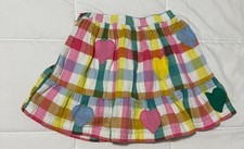Mini Boden Plaid Skirt with Heart Appliqu s Girls Size 7-8