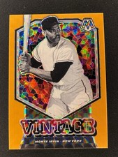 2021 Panini Mosaic Vintage Monte Irvin #V14 Fluorescent Orange Mosaic Prizm /99