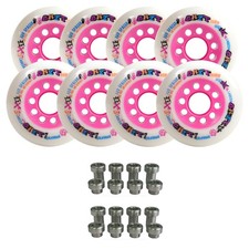 Labeda Grit Evo Outdoor Roller Hockey Wheels - 8-Pack with Evo Spacers - Choose