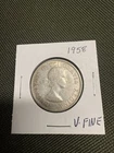Canada 1958 50 Cent Silver Coin Queen Elizabeth II Very Fine
