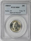 1960-D Washington Quarter Silver 25C MS 65 PCGS