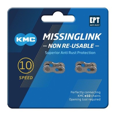 KMC Missinglink 1/2x11/128'' 10NR EPT, für Ketten 10-fach, silber (2er Pack)