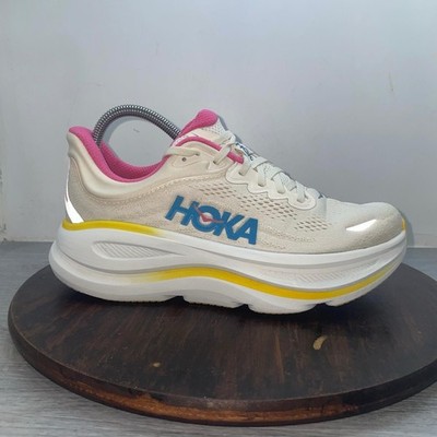 Hoka Bondi 9 Wide Women s 8.5 D Alabaster Birch Running Shoes Comfort Sneakers