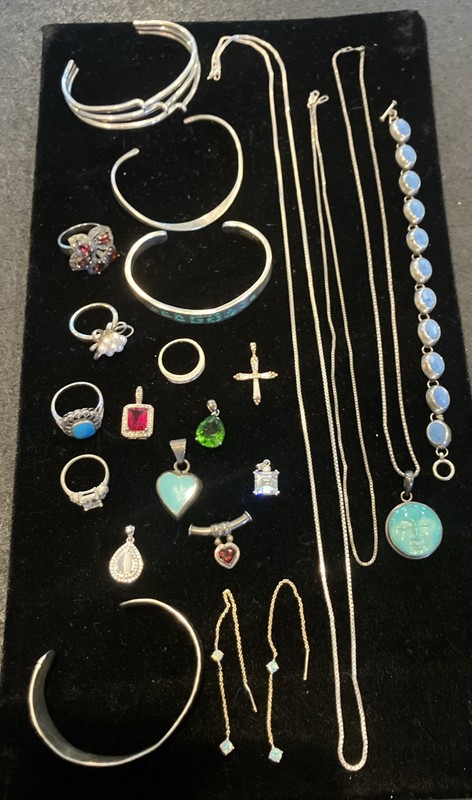 Sterling Silver Jewelry Lot See Photos 