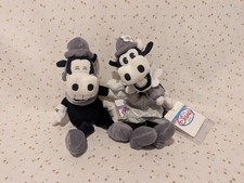 Disney Store Horace Horsecollar  Clarabelle 8" Black White Plush Set - New