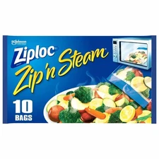 🔥 Ziploc Zip'N Steam Medium Cooking Bags 2 Packs of 10 Bags🔥 20 bags total
