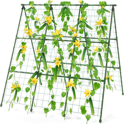 Metal A-Frame Garden Trellis for Climbing Plants, 48x48 Inch Support