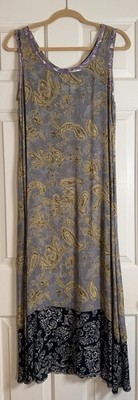 Nothing Matches Dress Sheer Maxi Boho Mixed Print Sleeveless Floral Size 1