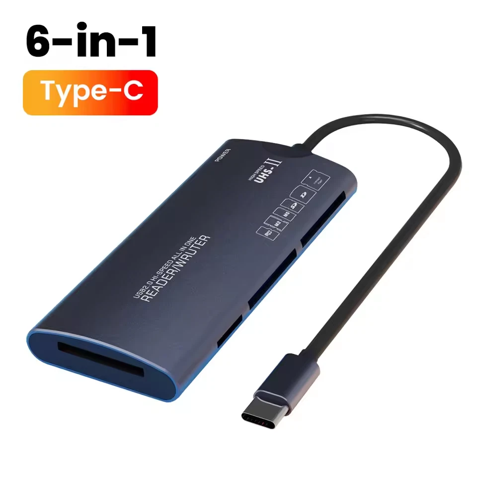 USB-C Kartenleser Speicherkartenleser Kartenlesegerät MicroSD/SD/TF/XD/CF/M2/MS - Bild 2 von 4