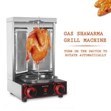 Gas Vertical Broiler LPG Shawarma Machine Spinning Gyros Griller Stainless Steel