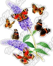Butterflies Flowers Butterfly Flower Car Bumper Vinyl Sticker Decal 4"X5"