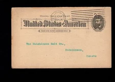 Stephens Litho Salt Box Label Order Hutchinson Co St Louis 1893 Postal Card 3m