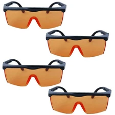 4-Pack HQRP Orange Lenses Protection Safety Glasses for Yard work Lawn Gardening