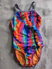 DOLFIN - UGLIES One Piece Swimsuit Womens Size 30 Orange Red Green Purple