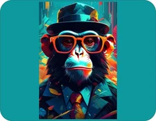 Cool Monkey with Sunglasses Art AI Design  Novelty Mouse Pad Stunning
