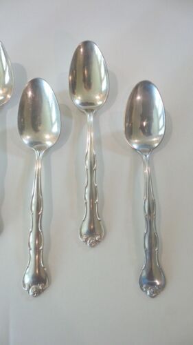 NICE SET/6 VINTAGE GORHAM "RONDO" STERLING SILVER TEASPOONS, 170 grams - Picture 3 of 9
