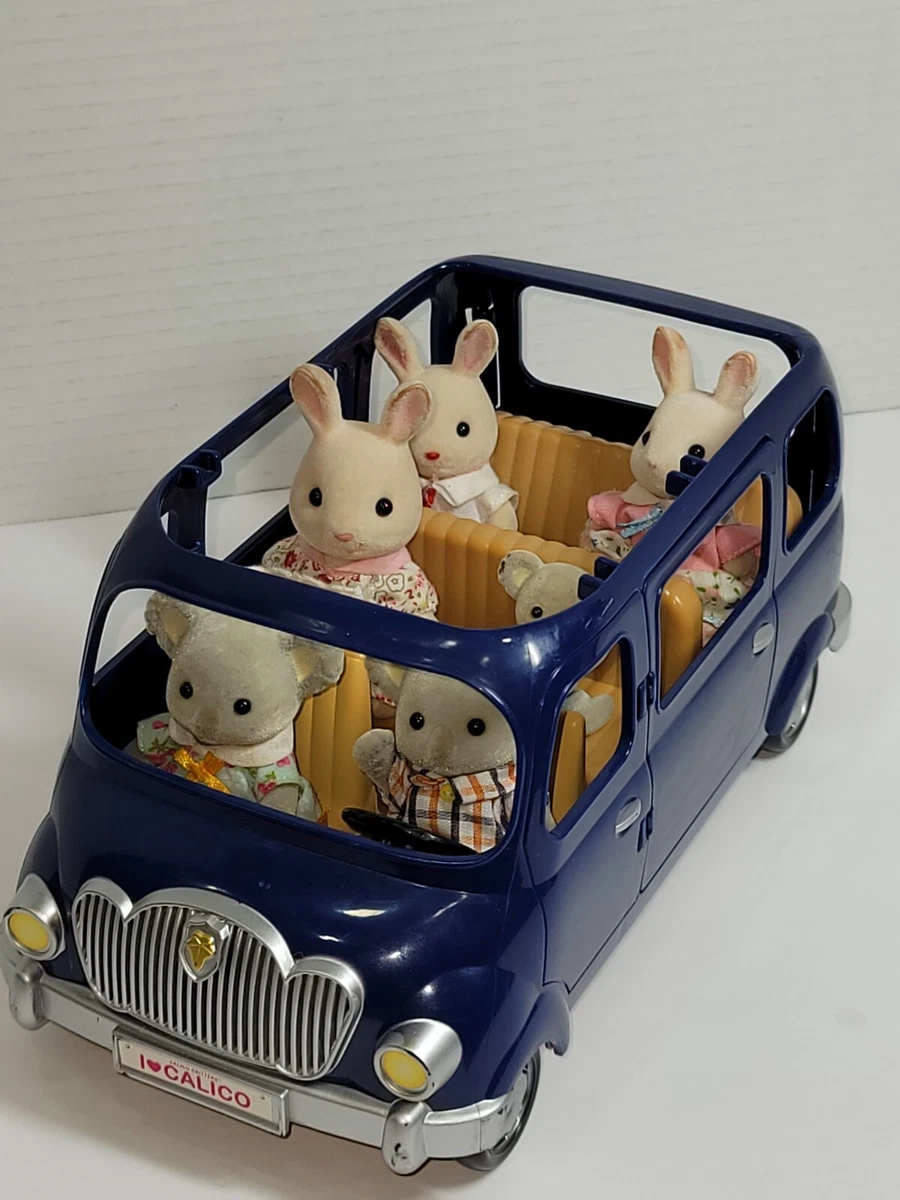 Calico Critters Family 7 Seater Blue Van Sylvanian Rabbit Koala Critters Read