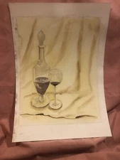 Watercolor IT'S FIVE O'CLOCK SOMEWHERE unsigned  Unframed 12" x 16"