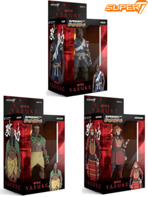 Super 7 Netflix Yasuke Supervinyl Series Action Figure Set of 3 New In Stock