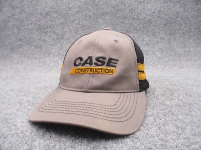 Case Construction Trucker Hat Cap Gray Black Snap Back K Products Two Stripe