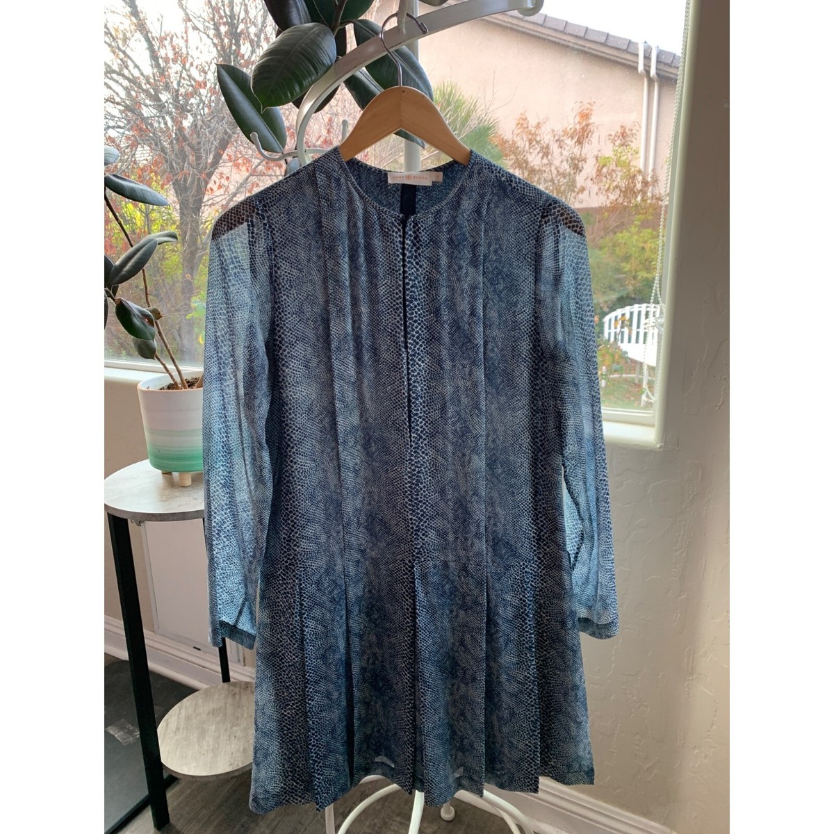 TORY BURCH 158616006 関税送料込 Tory Burch Size 4 S NWOT $490 Silk Mini Shift Dress Chiffon
