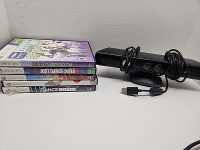 Xbox 360 Kinect Sensor With Games Sports Dance Joyride Adventures Dance Central