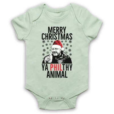 EASTENDERS PHIL MITCHELL MERRY CHRISTMAS PHILTHY TIER BABY WACHSEN BABYANZUG GESCHENK