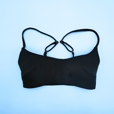 Victorias Secret Black Small Padded Wide Straps Swim Bikini Top VS Swimsuit New