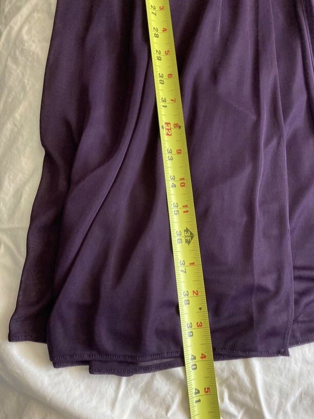 Jessica Howard Eggplant Formal Overlay Front Beading Dress 14 eBay