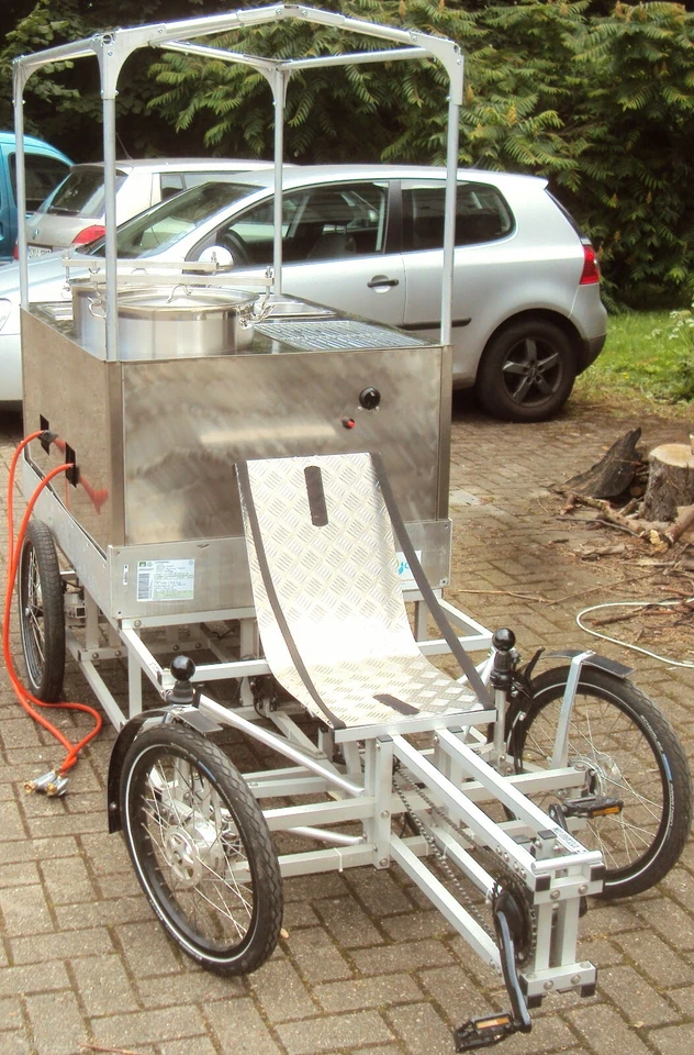 Gulaschkanone ganz Edelstahl für Suppenfahrrad. Lastenfahrrad NICHT enthalten. - Bild 2 von 4