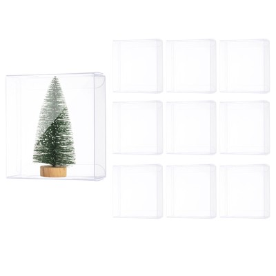 10 Stück durchsichtige Geschenkbox, 3,7''x1,4''x4,1'' Kunststoff Verpackung Box für Süßigkeiten Cookies