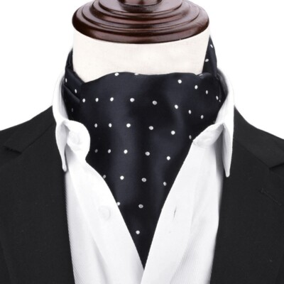 black and white spotted tie