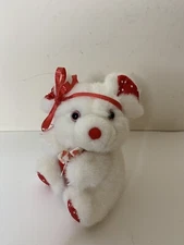 Vintage Mouse Valentine's Day Plush Stuffed Animal Chosun Int. Velvet Belly