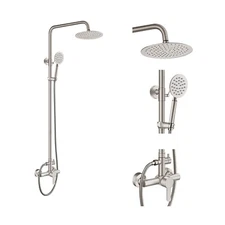 Aolemi Outdoor Shower Fixture SUS304 Shower Faucet Combo Set Stainless Steel ...