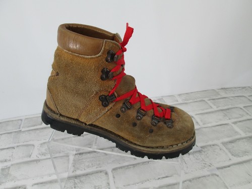 Vintage Montañismo Senderismo Botas para hombre Talla 7 Italia Gamuza  Marrón Suela Vibram | eBay