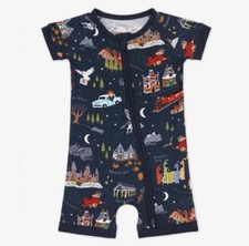 Little Sleepies SIZE 12-18m Harry Potter Evenings at Hogwarts Shorty Zippy