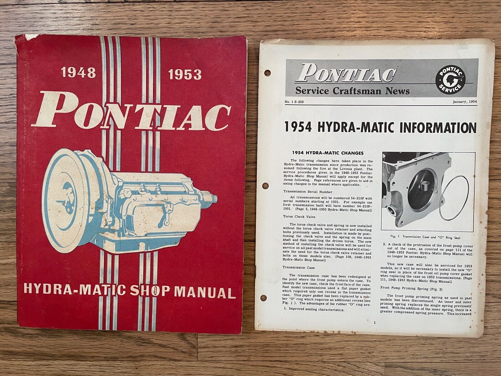 1948 Detroit Mall - 1953 Regular dealer PONTIAC HYDRA-MATIC CHANGES SHOP MANUAL INFOR 1954