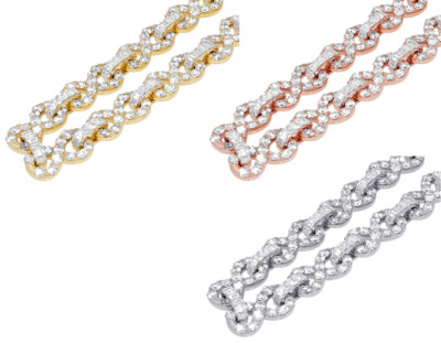 25 Pointer Infinity Link Emerald Cut 70 CT Real Diamond Cuban Chain  Necklace