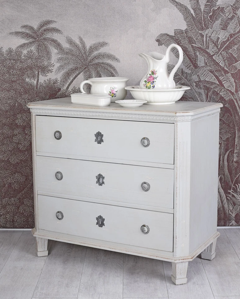 Schwedische Kommode Nachtkommode Gustavianischer Schrank Sideboard Shabby Chic - Bild 4 von 4