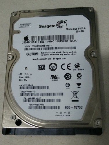 Apple 655-1570C (Seagate ST9250315ASG) 250GB 2.5" SATA Hard Drive - FREE SHIP! - 第 1/1 張圖片