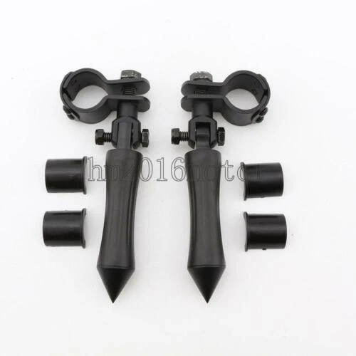 Black Highway Spike Foot Pegs Clamps For Harley Davidson Street Glide Road King - Image 3 of 4