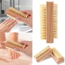 Dual Sided Natural Bristle Fingernail Brush Wooden Scrub Nail Cleaning Brush CN