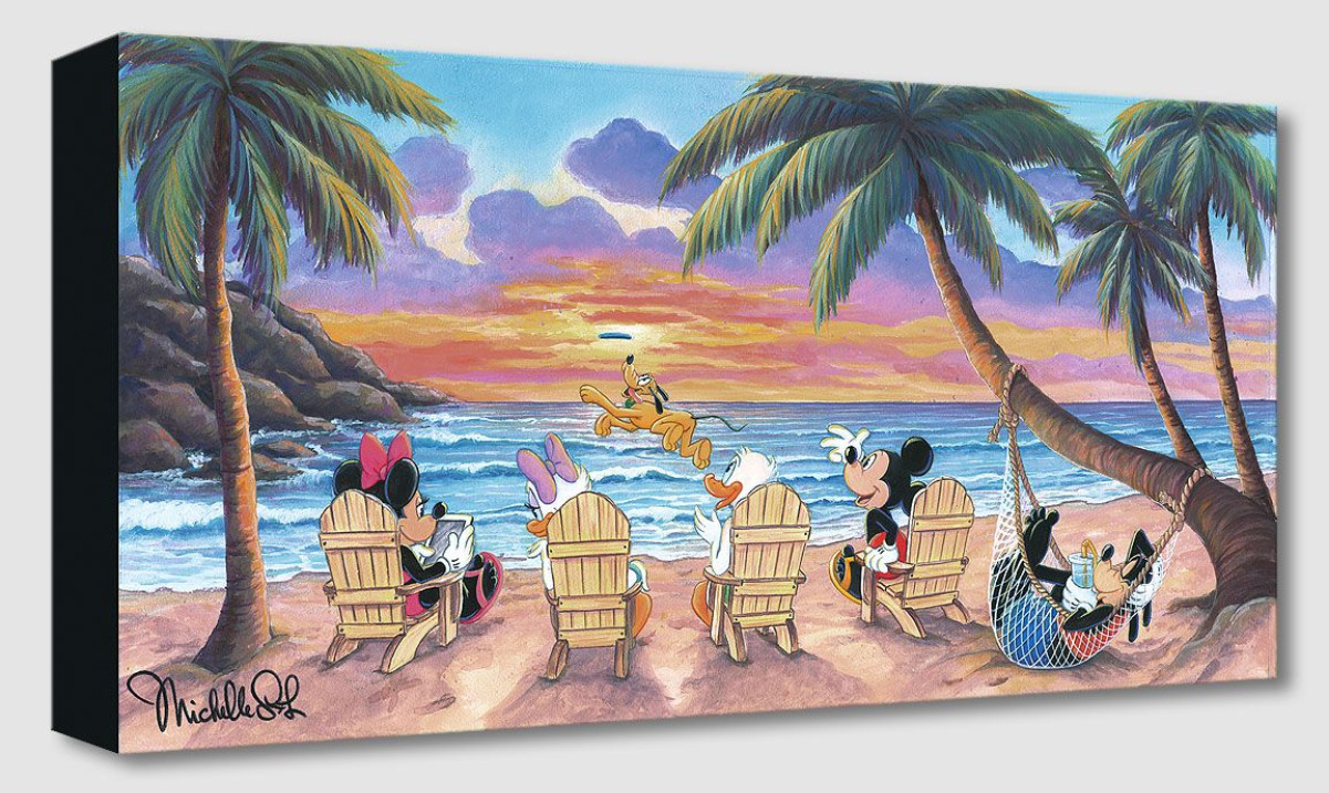 Colección Disney Bellas Artes Tesoros Sobre Lienzo Hermoso Día En La Playa-Mickey